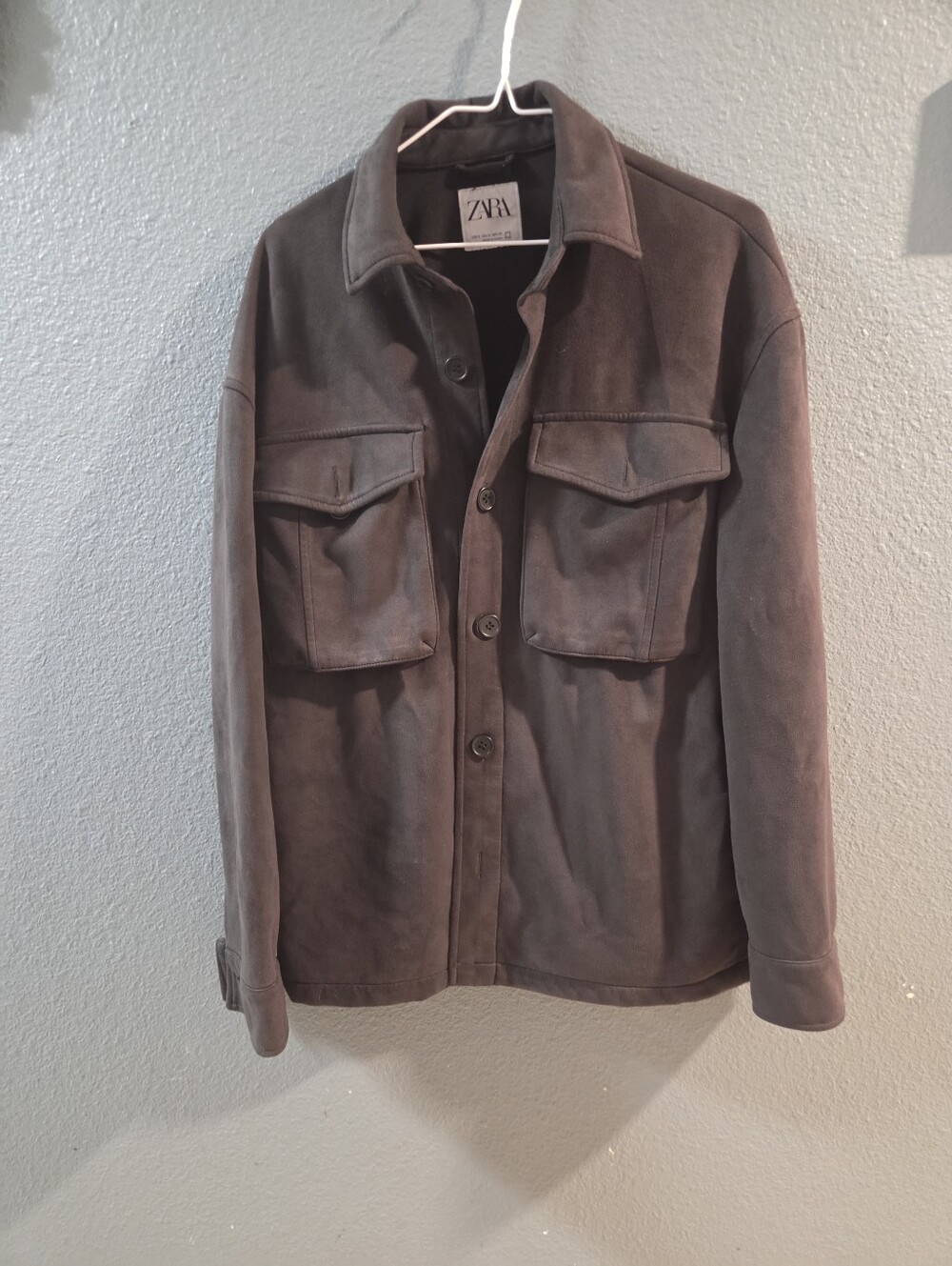 Zara Men's Brown Military-Style Button Jacket